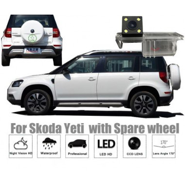 Рамка под камеру заднего вида для Skoda Yeti (с запаской на задней двери)/Polo Hatch(09-17)/Golf 6(08-13) Разм.77мм*28мм №HS-8198