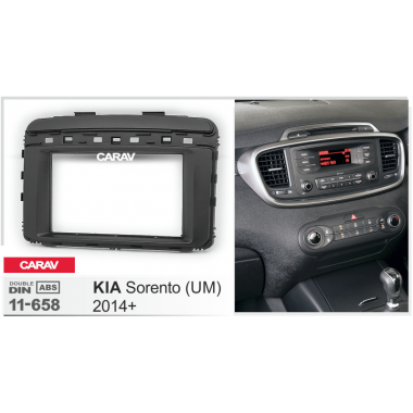 Переходная рамка 2DIN 7 дюймов (CARAV 11-658) KIA Sorento (UM) 2014+ Разм173x98/178x102