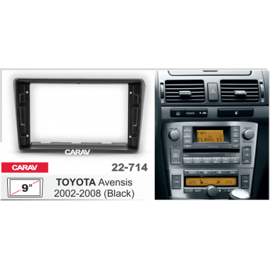 Переходная рамка 2DIN 9 дюймов (CARAV 22-714) TOYOTA Avensis 2002-2008 (черный) Разм. 230/220 x130
