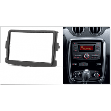 Переходная рамка 2DIN 7 дюймов (CARAV 11-297) для RENAULT Duster 2010+; Logan, Captur, Symbol 2013+; Sandero 2012+; Trafic 2014+ / DACIA Duster, Sandero 2013+; Logan, Dokker, Lodgy 2012+ / LADA XRAY 2015+ Разм.173x98/178x102